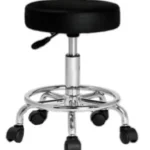 Taburete de Acero Inoxidable con Asiento Giratorio Rodable BAMZE UK ESTÁNDAR