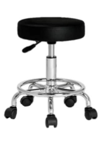 Taburete de Acero Inoxidable con Asiento Giratorio Rodable BAMZE UK ESTÁNDAR