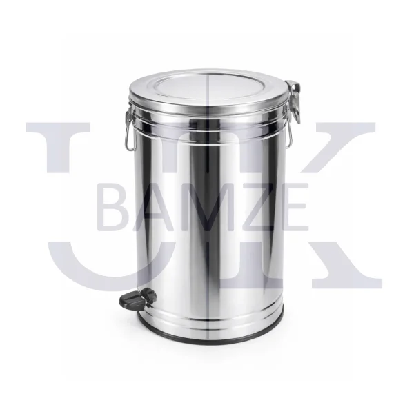 CUBO DE ACERO INOXIDABLE PARA DESPERDICIOS, CON TAPA ACCIONADA A PEDAL BAMZE UK M-114