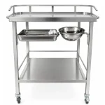 MESA RODABLE DE ACERO INOXIDABLE PARA CURACIONES CON TABLERO BAMZE UK ESTANDAR